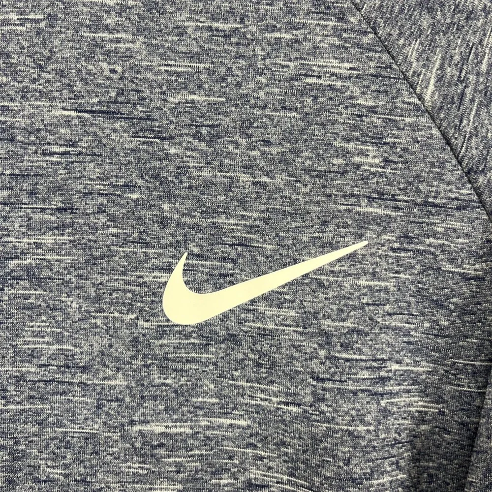 Nike Swim Shirt Mens Large Blue Dri-FIT Long Sleeve UPF 40+ Heathered Rash Guard